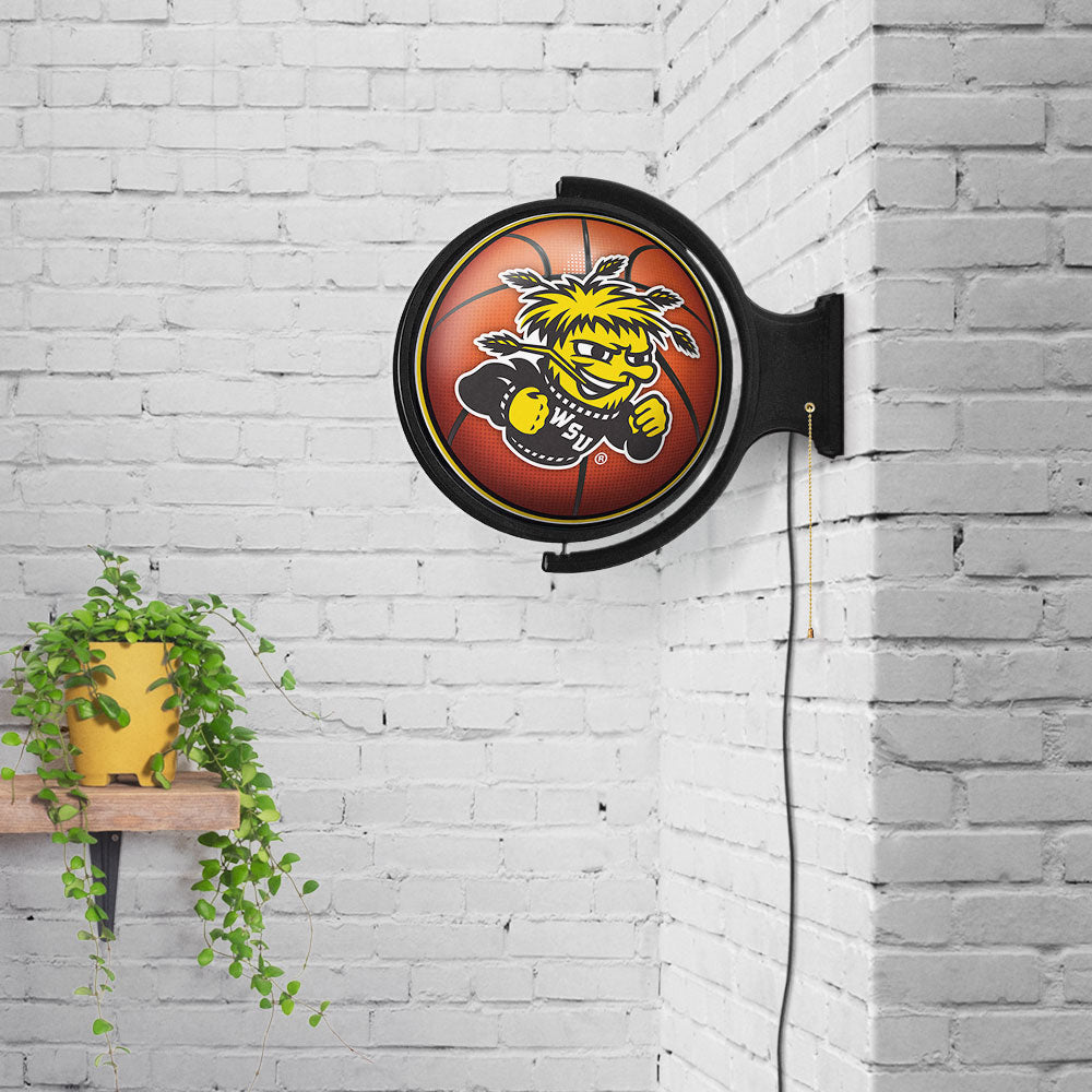 Wichita State Shockers Round Basketball Rotating Wall Sign Room View