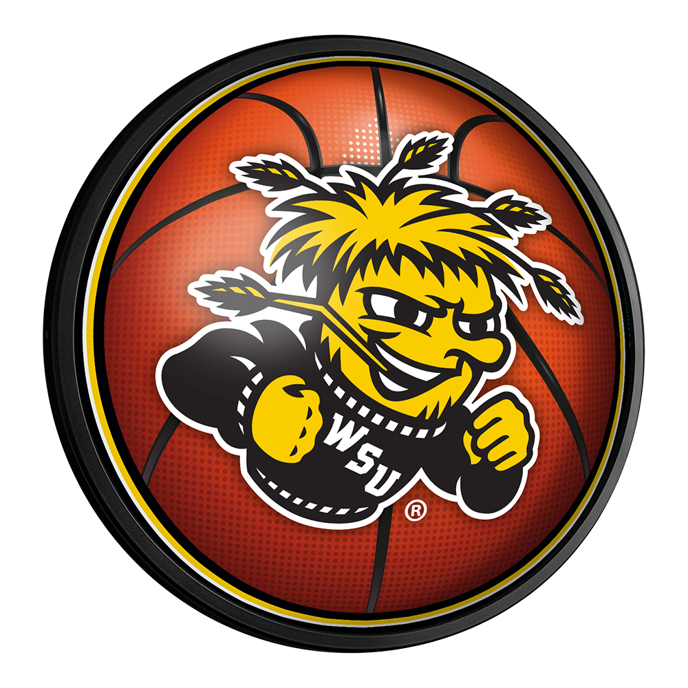 Wichita State Shockers Basketball Slimline Round Lighted Wall Sign