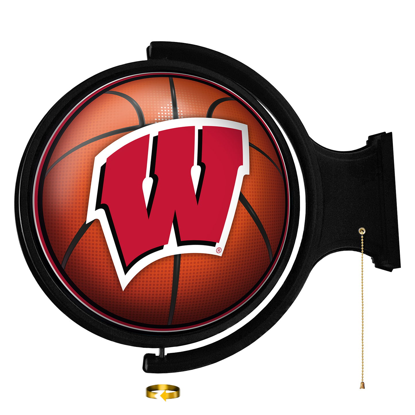 Wisconsin Badgers Round Basketball Rotating Wall Sign