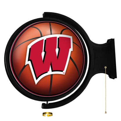 Wisconsin Badgers Round Basketball Rotating Wall Sign
