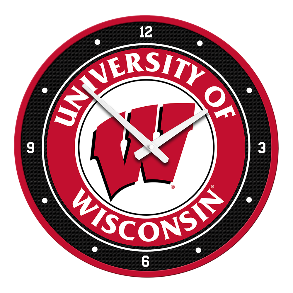 Wisconsin Badgers Round Wall Clock