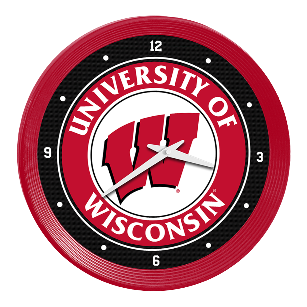 Wisconsin Badgers Ribbed Wall Clock