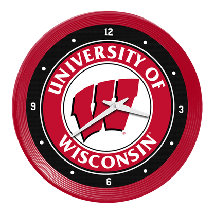 Wisconsin Badgers Ribbed Wall Clock