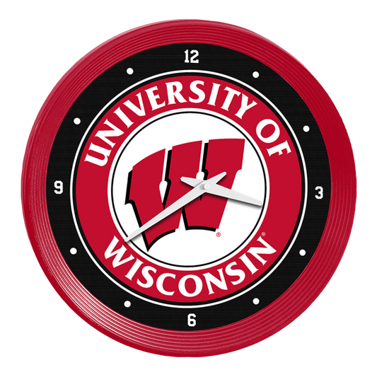 Wisconsin Badgers Ribbed Wall Clock