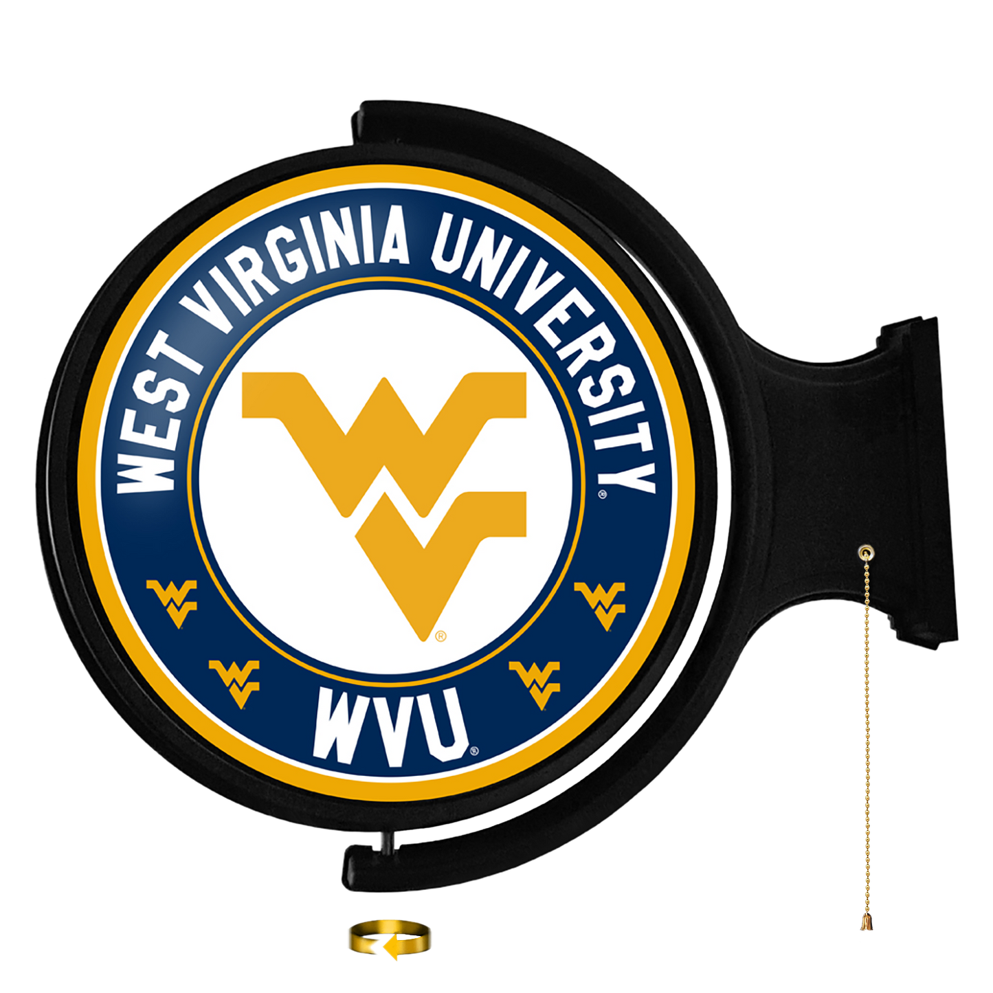 West Virginia Mountaineers Round Rotating Wall Sign White