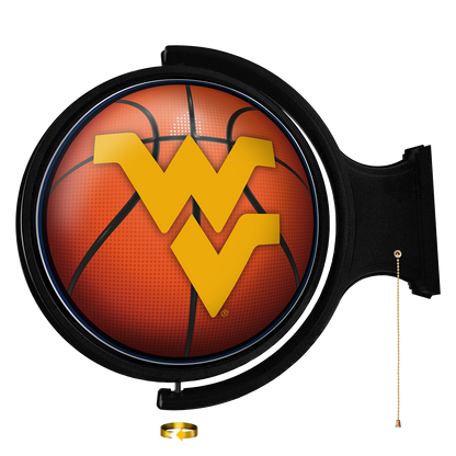 West Virginia Mountaineers Round Basketball Rotating Wall Sign