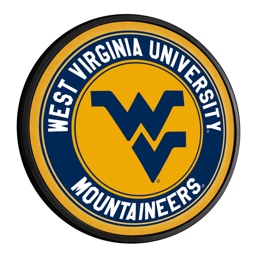 West Virginia Mountaineers Slimline Round Lighted Wall Sign
