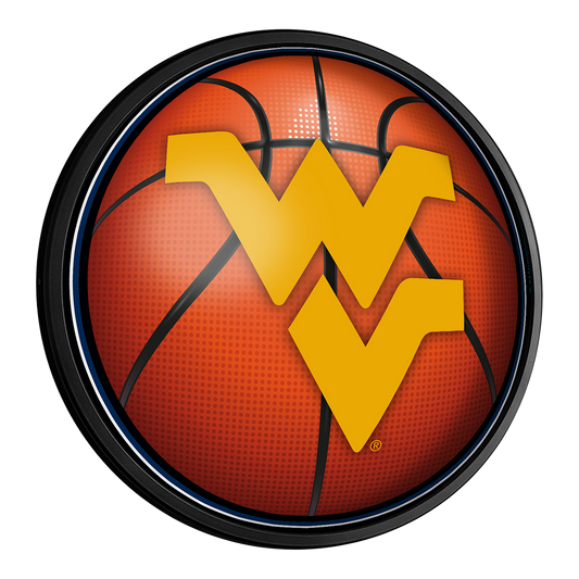 West Virginia Mountaineers Basketball Slimline Round Lighted Wall Sign