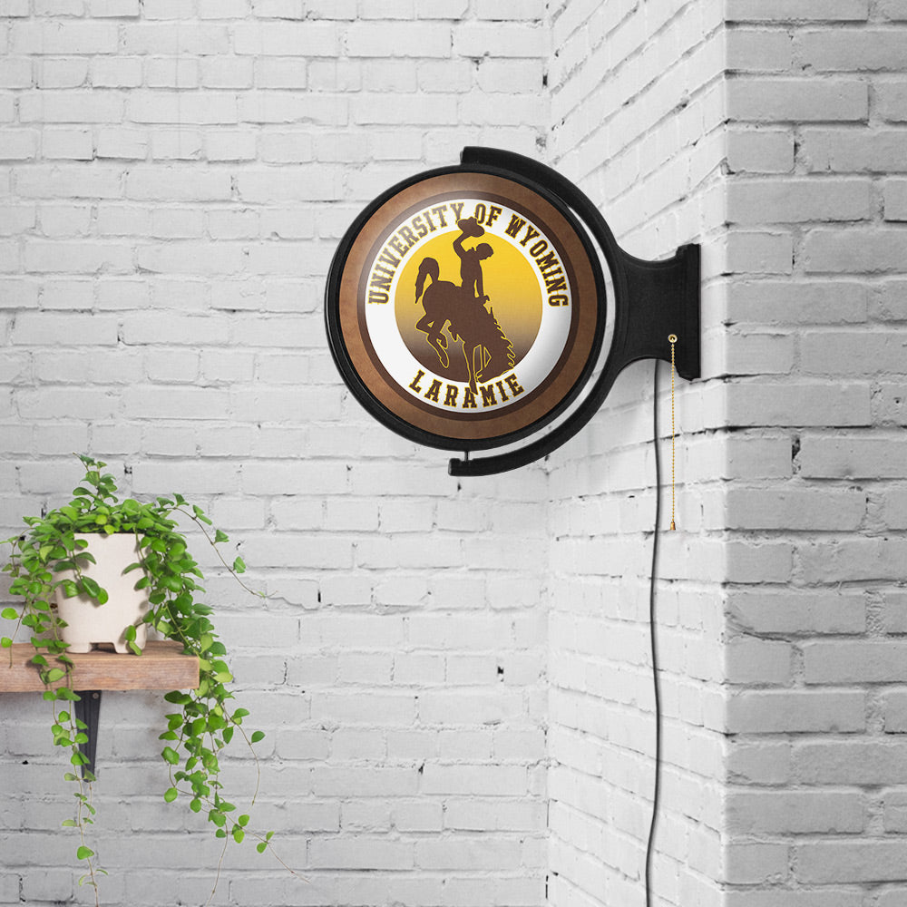 Wyoming Cowboys Round Rotating Wall Sign Room View