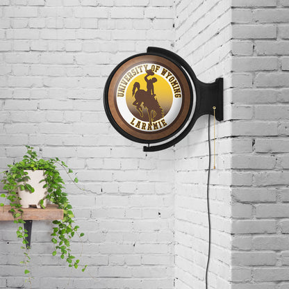 Wyoming Cowboys Round Rotating Wall Sign Room View