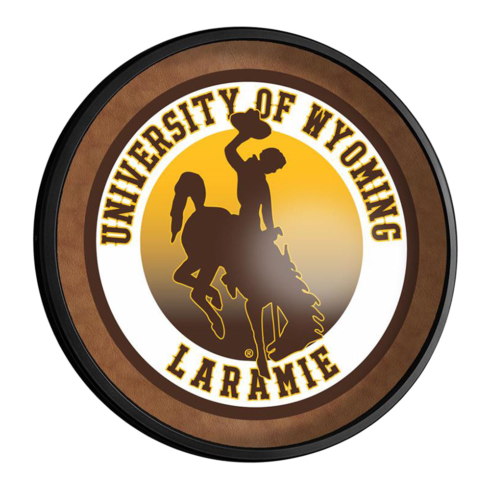 Wyoming Cowboys Slimline Round Lighted Wall Sign