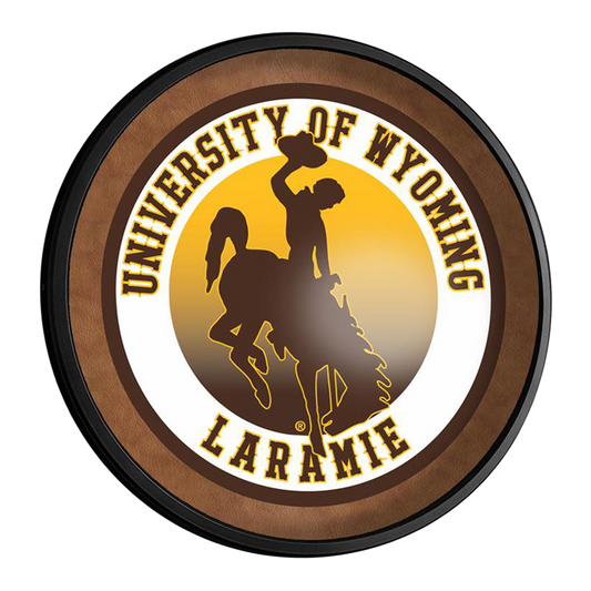 Wyoming Cowboys Slimline Round Lighted Wall Sign
