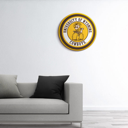 Wyoming Cowboys Modern Disc Wall Sign Room View