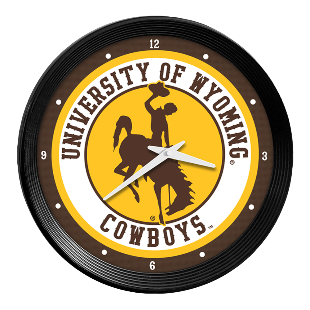 Wyoming Cowboys Ribbed Wall Clock