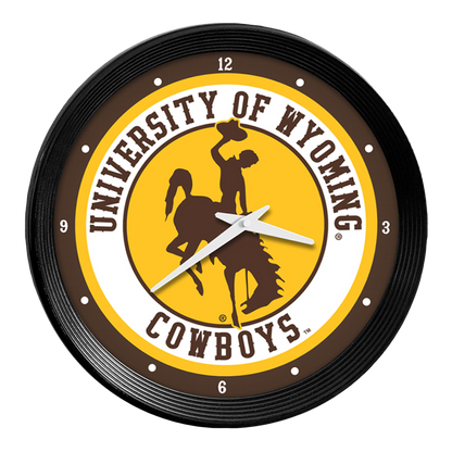 Wyoming Cowboys Ribbed Wall Clock