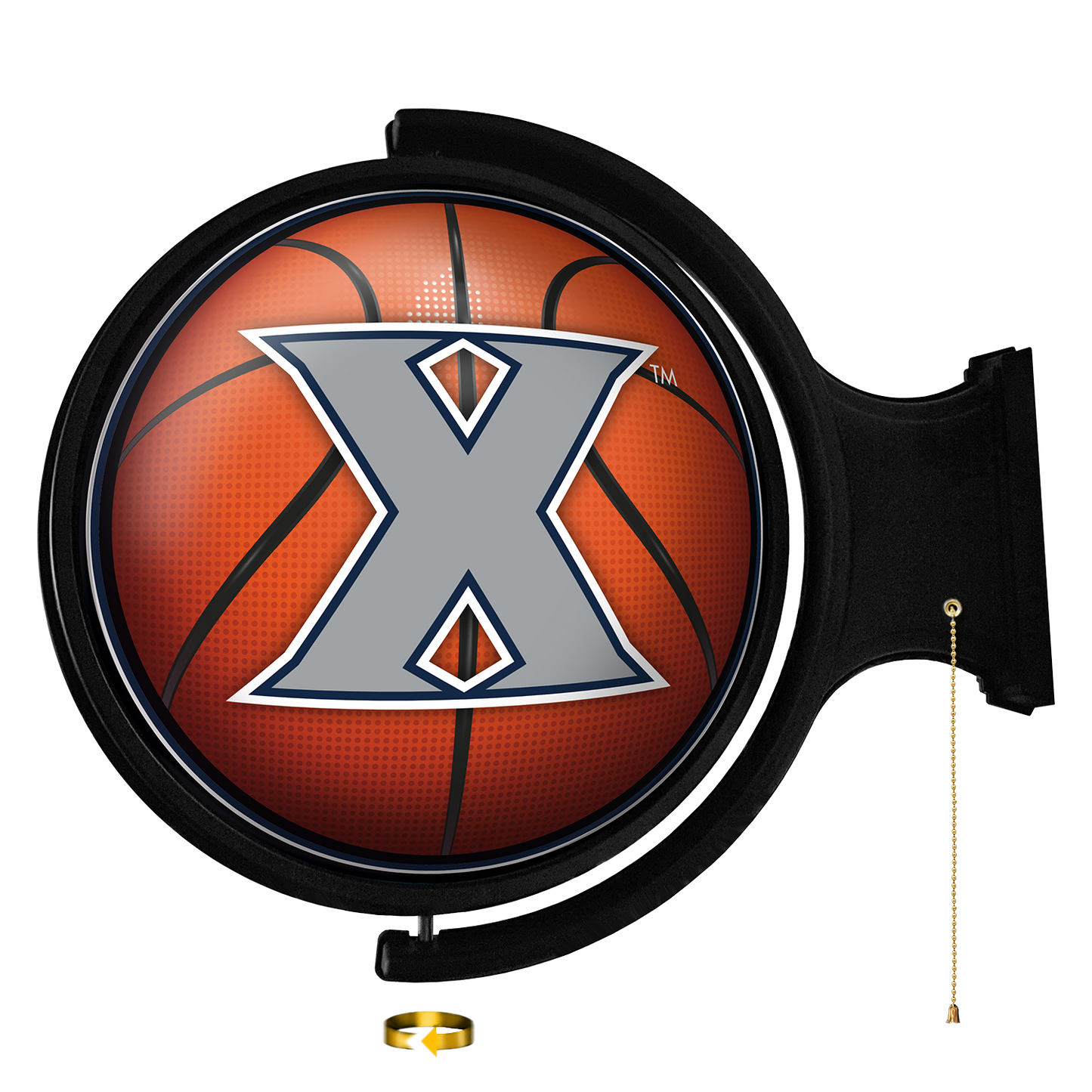 Xavier Musketeers Round Basketball Rotating Wall Sign