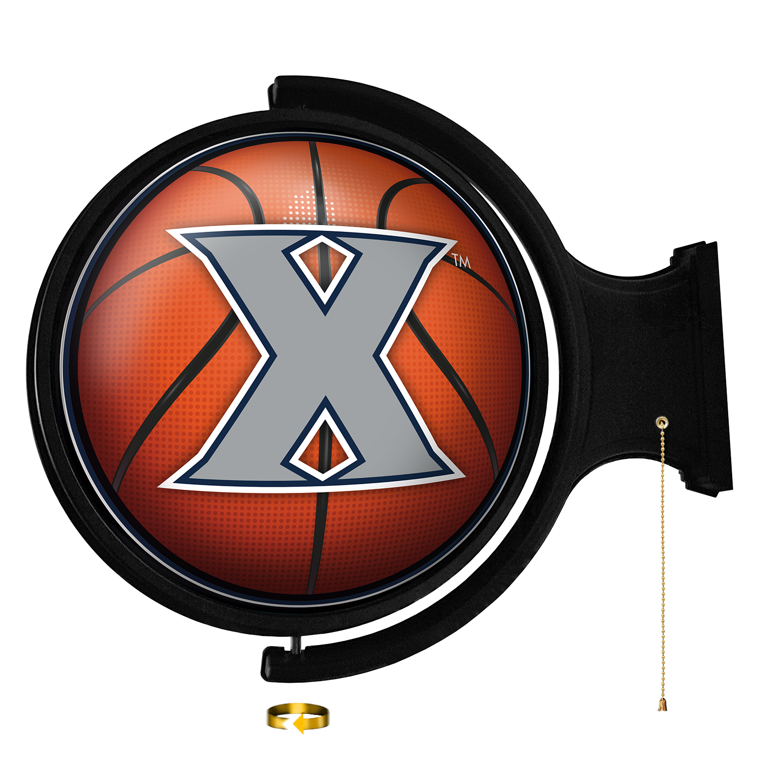Xavier Musketeers Round Basketball Rotating Wall Sign