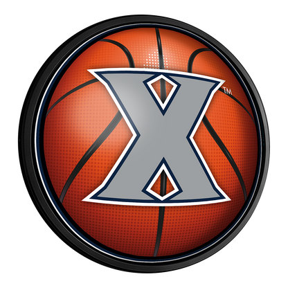 Xavier Musketeers Basketball Slimline Round Lighted Wall Sign