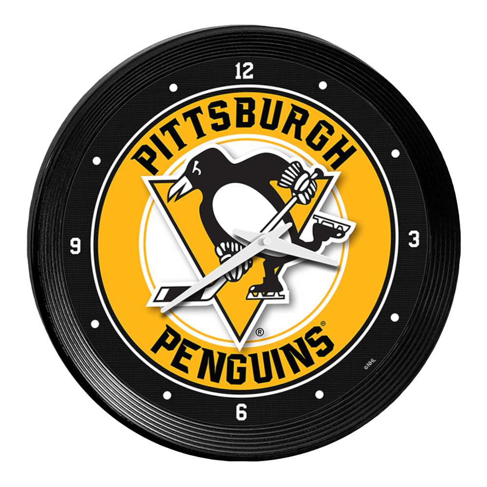 Pittsburgh Penguins Ribbed Wall Clock