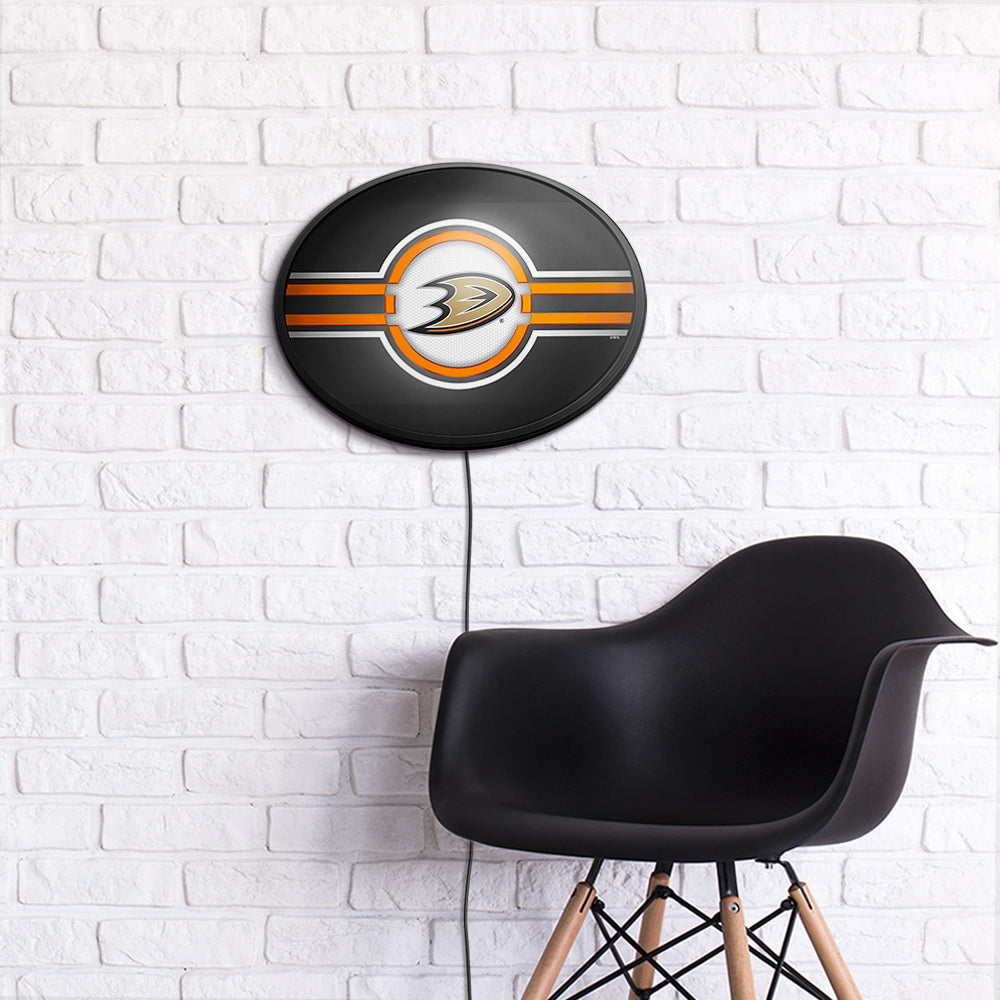 Anaheim Ducks Slimline Oval Lighted Wall Sign Room View