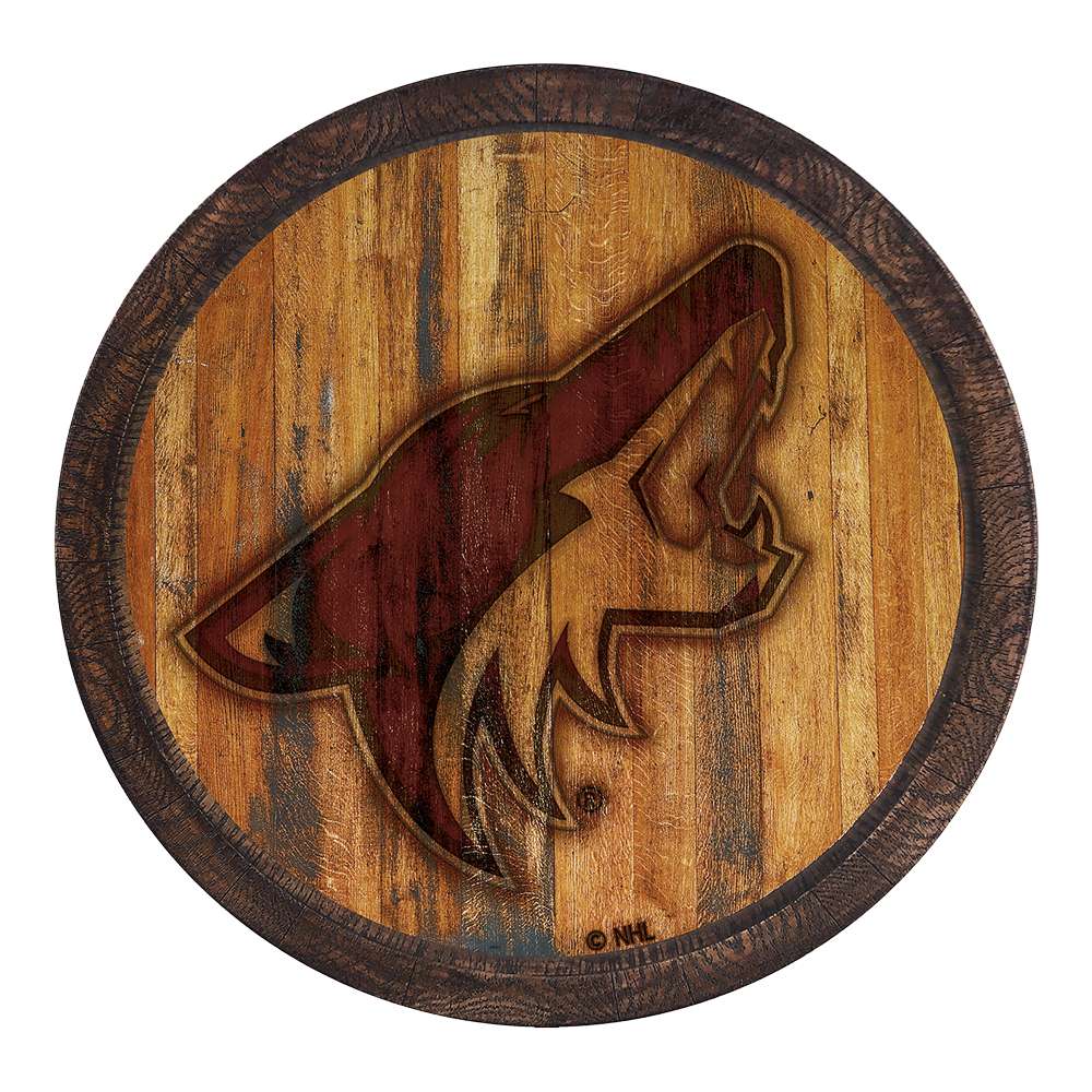 Arizona Coyotes Branded Barrel Top Sign
