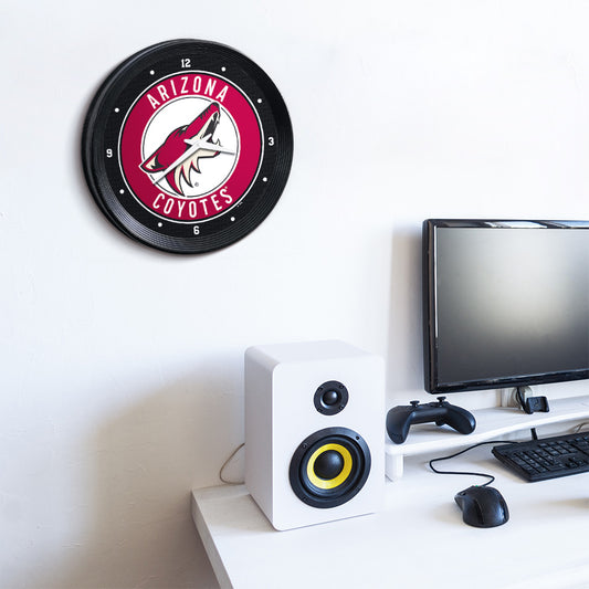 Arizona Coyotes Ribbed Wall Clock Room View