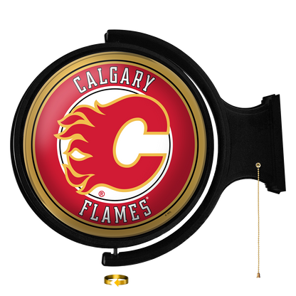 Calgary Flames Round Rotating Wall Sign
