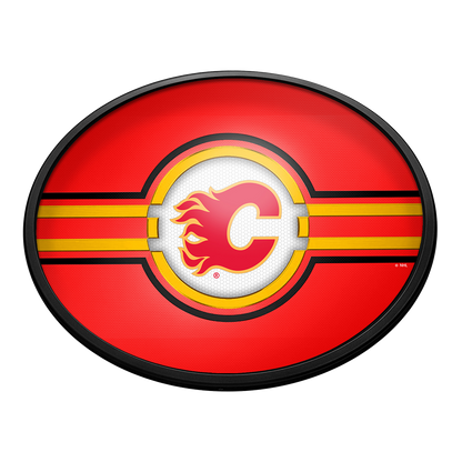 Calgary Flames Slimline Oval Lighted Wall Sign