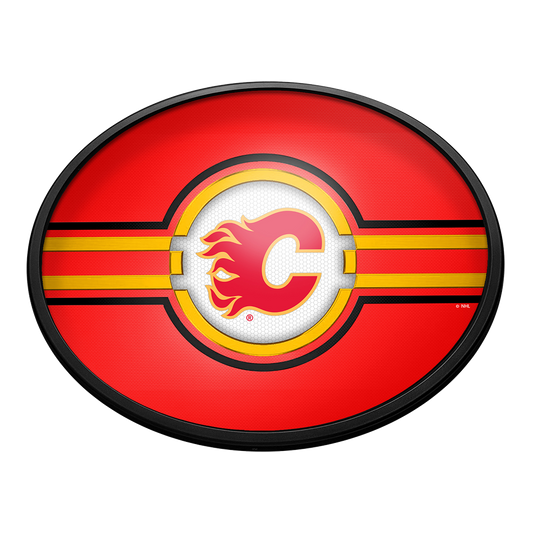 Calgary Flames Slimline Oval Lighted Wall Sign
