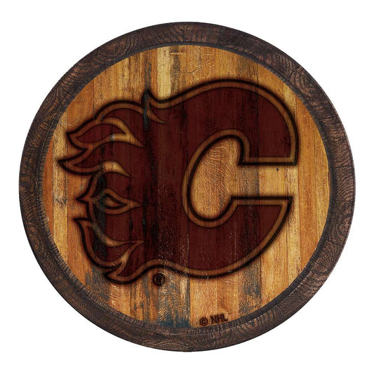 Calgary Flames Branded Barrel Top Sign