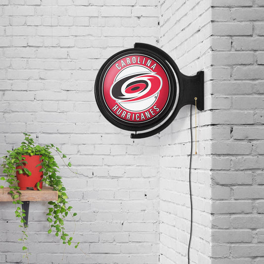 Carolina Hurricanes Round Rotating Wall Sign Room View