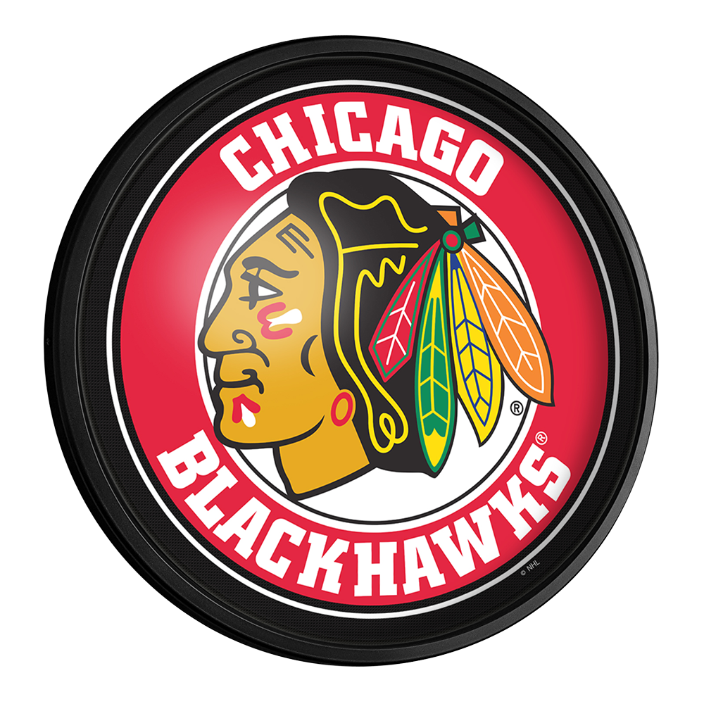 Chicago Blackhawks Slimline Round Lighted Wall Sign