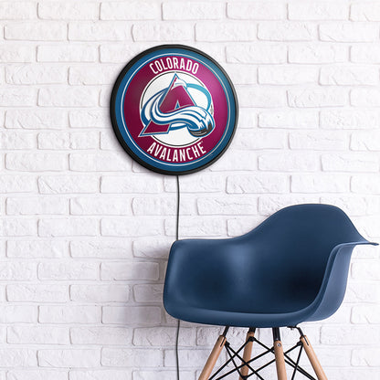 Colorado Avalanche Slimline Round Lighted Wall Sign Room View