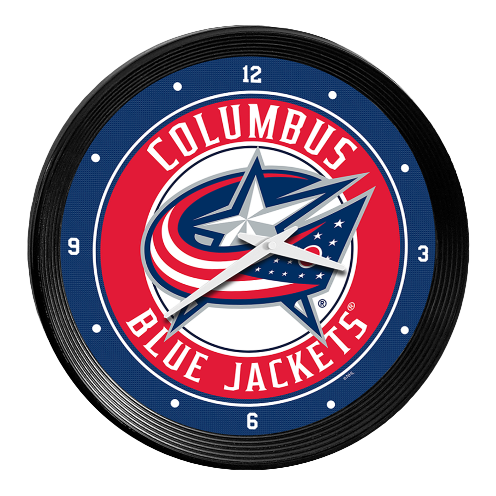 Columbus Blue Jackets Ribbed Wall Clock