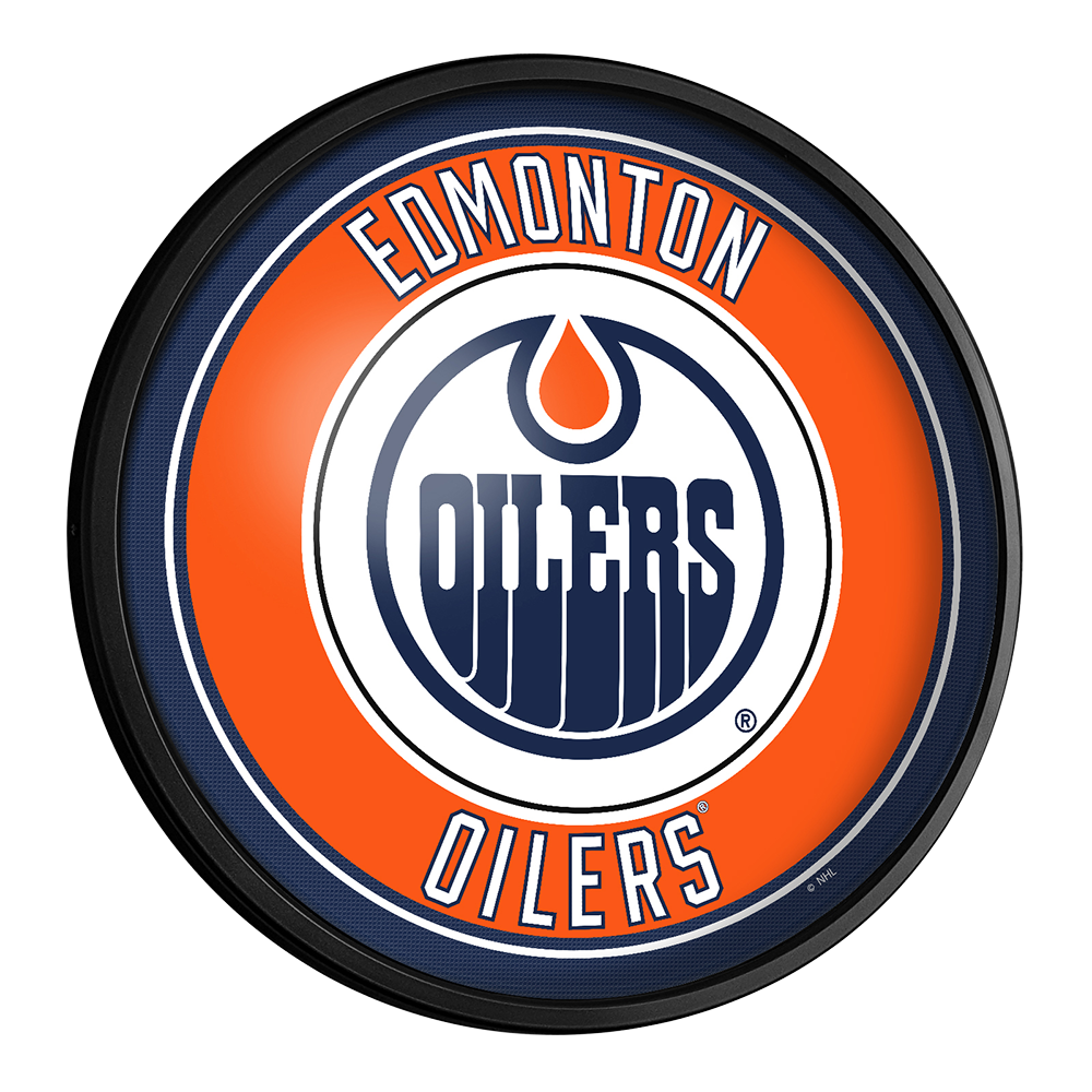 Edmonton Oilers Slimline Round Lighted Wall Sign