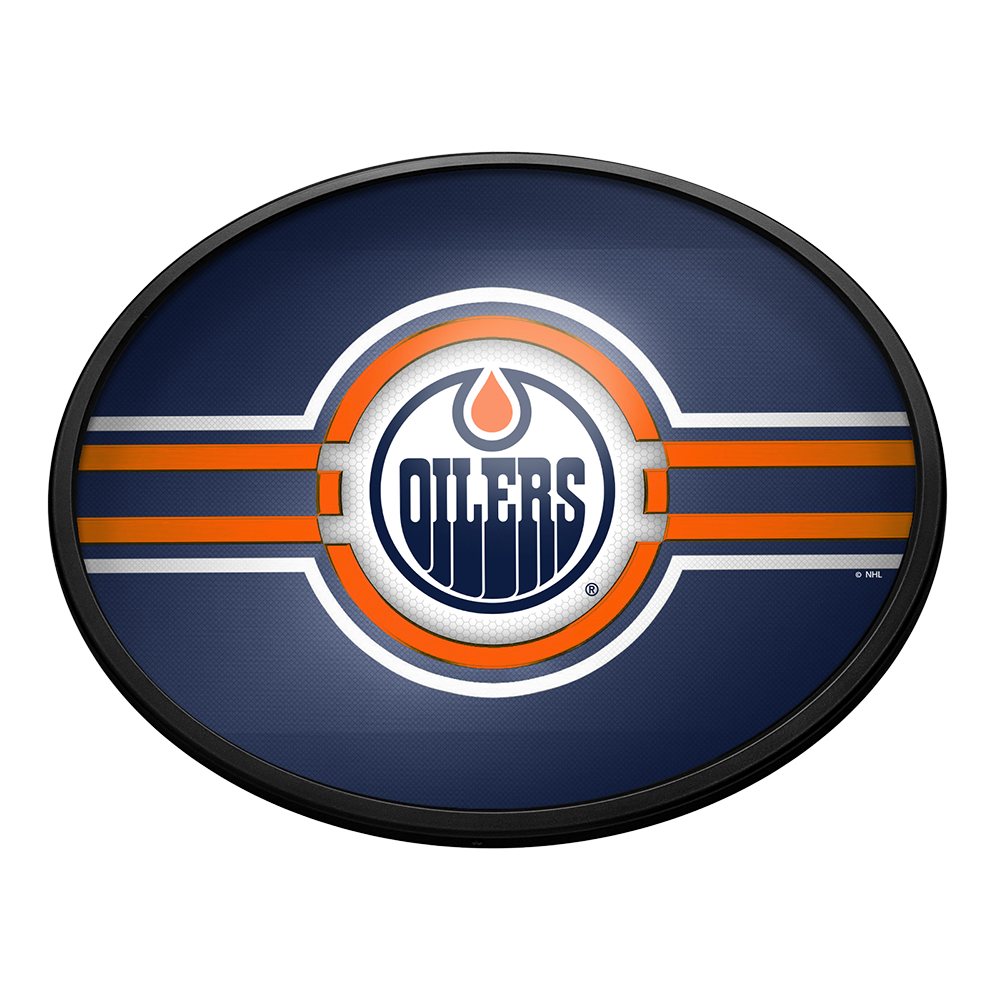 Edmonton Oilers Slimline Oval Lighted Wall Sign