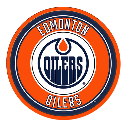 Edmonton Oilers Modern Disc Wall Sign