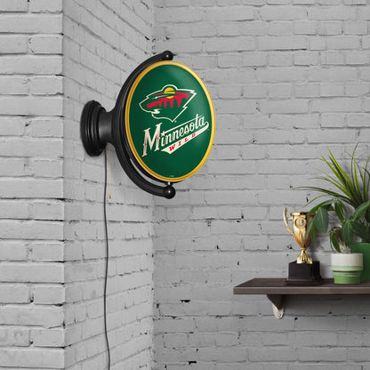 Minnesota Wild Oval Rotating Wall Sign Room View