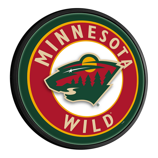 Minnesota Wild Slimline Round Lighted Wall Sign