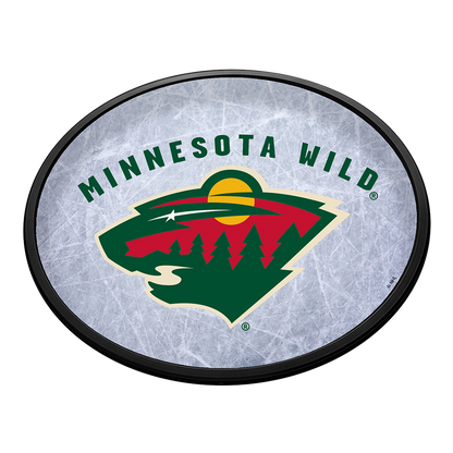 Minnesota Wild Ice Rink Slimline Oval Lighted Wall Sign