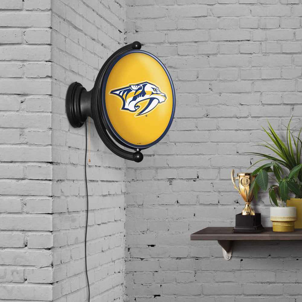 Nashville Predators Oval Rotating Wall Sign Room View