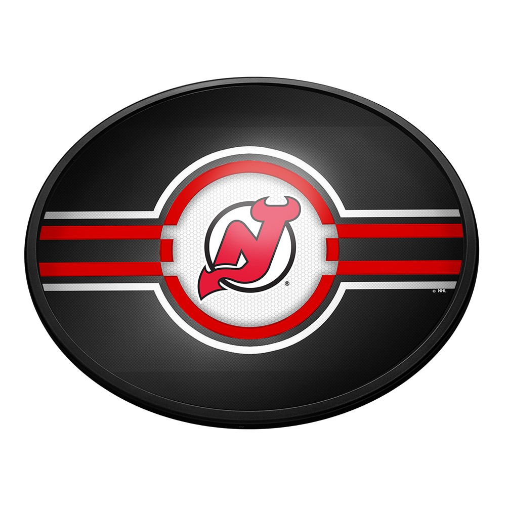 New Jersey Devils Slimline Oval Lighted Wall Sign