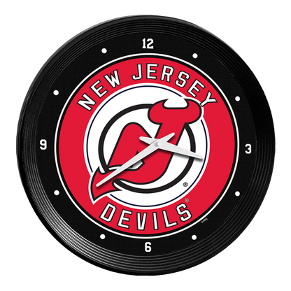 New Jersey Devils Ribbed Wall Clock