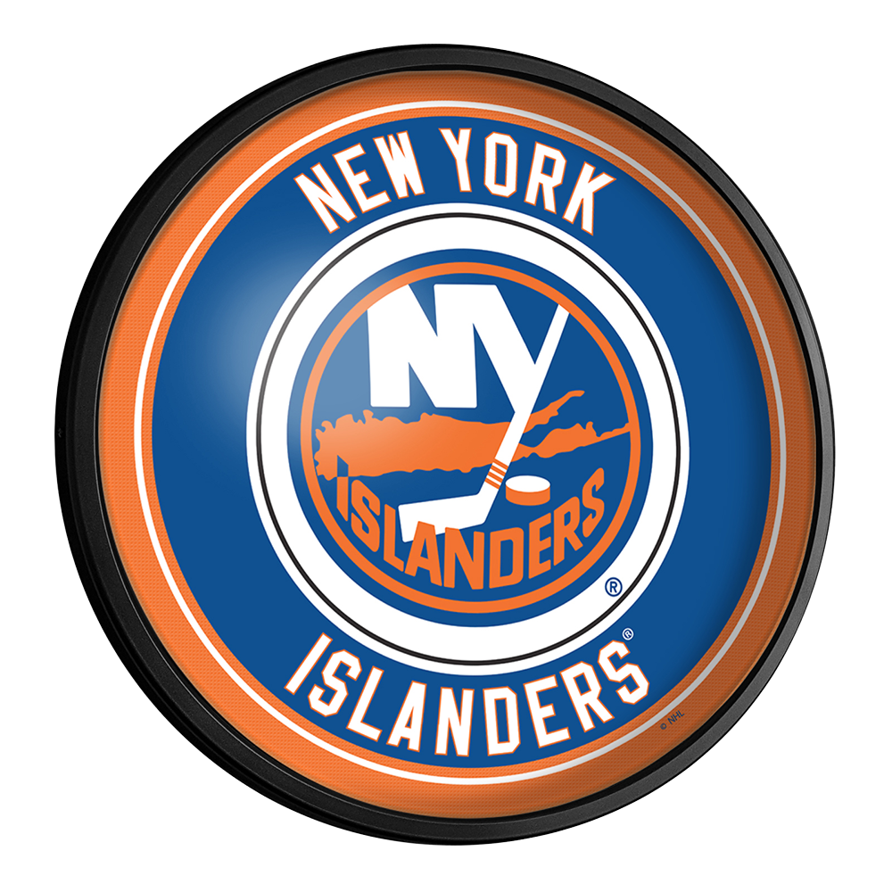 New York Islanders Slimline Round Lighted Wall Sign