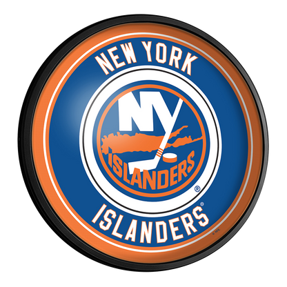 New York Islanders Slimline Round Lighted Wall Sign