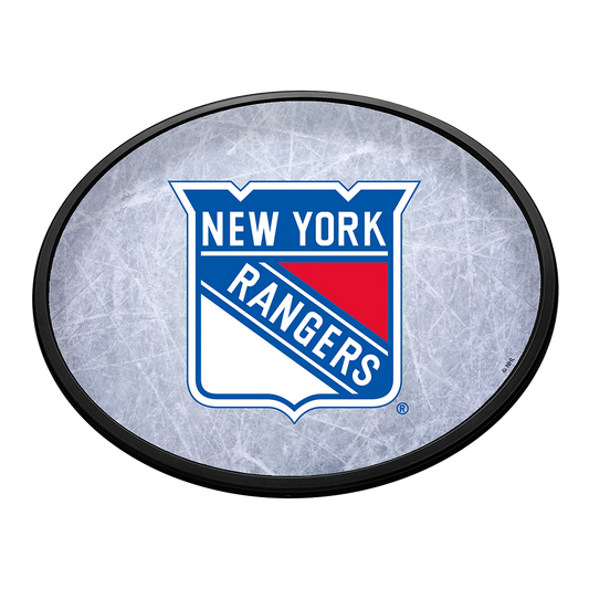 New York Rangers Ice Rink Slimline Oval Lighted Wall Sign