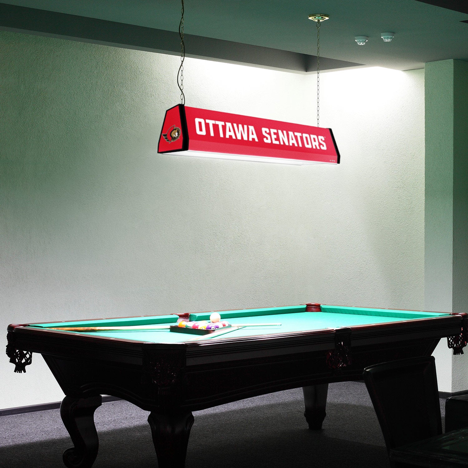 Ottawa Senators Standard Pool Table Light Room View