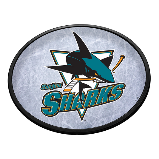 San Jose Sharks Ice Rink Slimline Oval Lighted Wall Sign