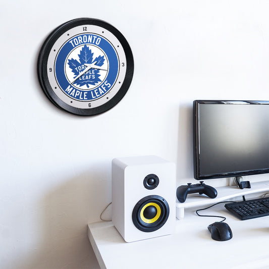 Toronto Maple Leafs Ribbed Wall Clock Room View