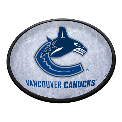 Vancouver Canucks Ice Rink Slimline Oval Lighted Wall Sign